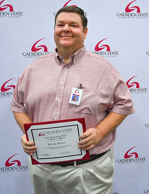 Staff Excellence in Service Award winner Brian Jones