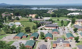Aerial view of the East Broad and Wallace Drive campuses in Gadsden, Ala.