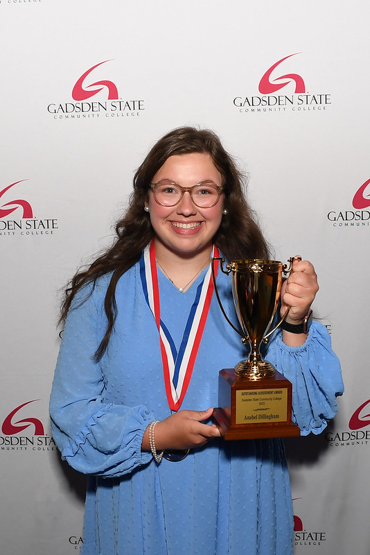 Dillingham with her award at Honors Day 2023