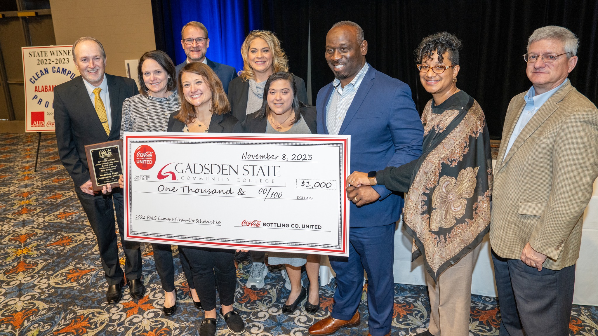 Gadsden State received the $1,000 prize during an awards luncheon at the Renaissance Hotel in Montgomery.